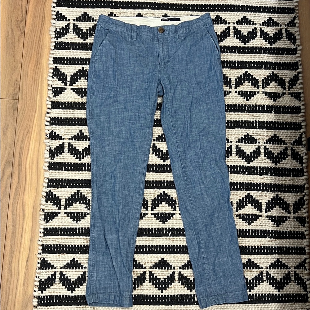 Gap Light Blue Linen-Blend Trousers